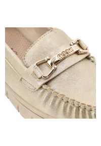 Mokasyny damskie Vinceza, cholewka ze skóry naturalnej o metalicznym wykończeniu wsuwany fason, złote, 39981. Okazja: na co dzień. Kolor: złoty. Materiał: skóra. Szerokość cholewki: normalna. Styl: casual, klasyczny, elegancki #3