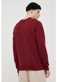 John Frank bluza męska kolor bordowy z aplikacją. Kolor: czerwony. Wzór: aplikacja #2