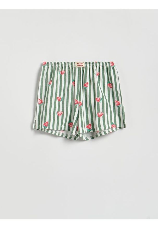 Reserved - Szorty w paski - wielobarwny. Materiał: bawełna. Wzór: paski