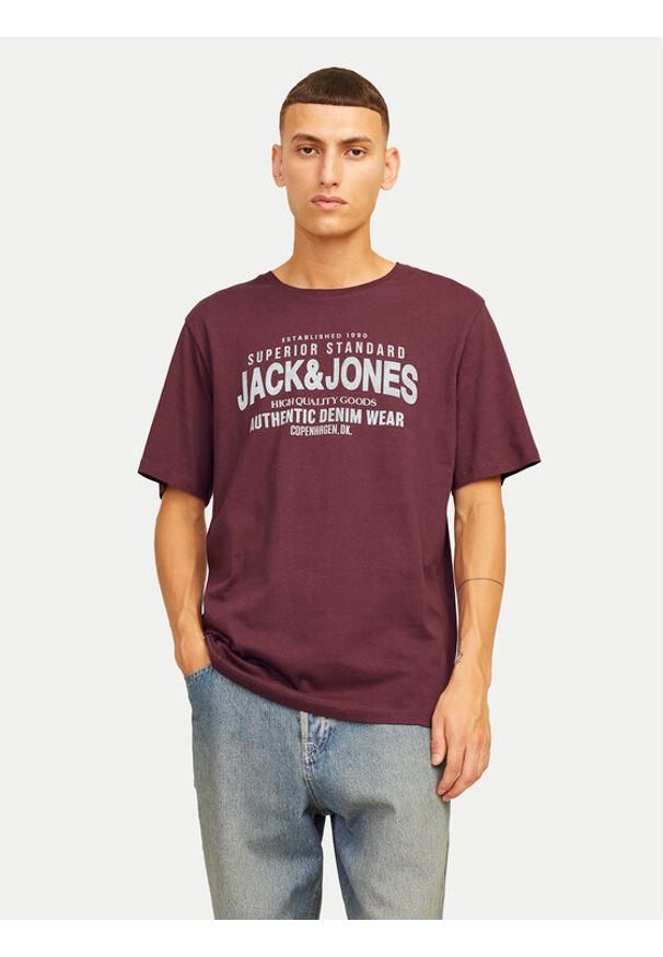 Jack & Jones - Jack&Jones T-Shirt Jeans 12256779 Czerwony Standard Fit. Kolor: czerwony. Materiał: bawełna