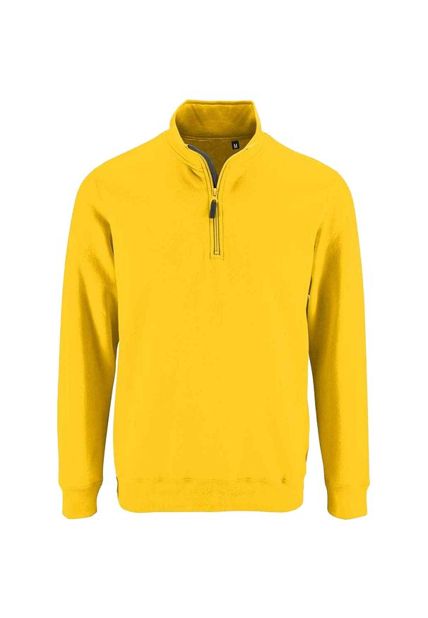 SOL'S - Sweter Męski Stan Zip Z Kołnierzem Stojącym. Kolor: żółty
