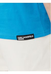 Karl Lagerfeld - KARL LAGERFELD T-Shirt A1W17005 Niebieski Relaxed Fit. Typ kołnierza: dekolt w karo. Kolor: niebieski. Materiał: bawełna #5