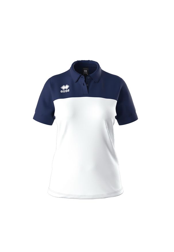 ERREA - Damska koszulka polo Errea Bonnie. Typ kołnierza: polo. Kolor: biały, niebieski, wielokolorowy. Styl: sportowy, wakacyjny