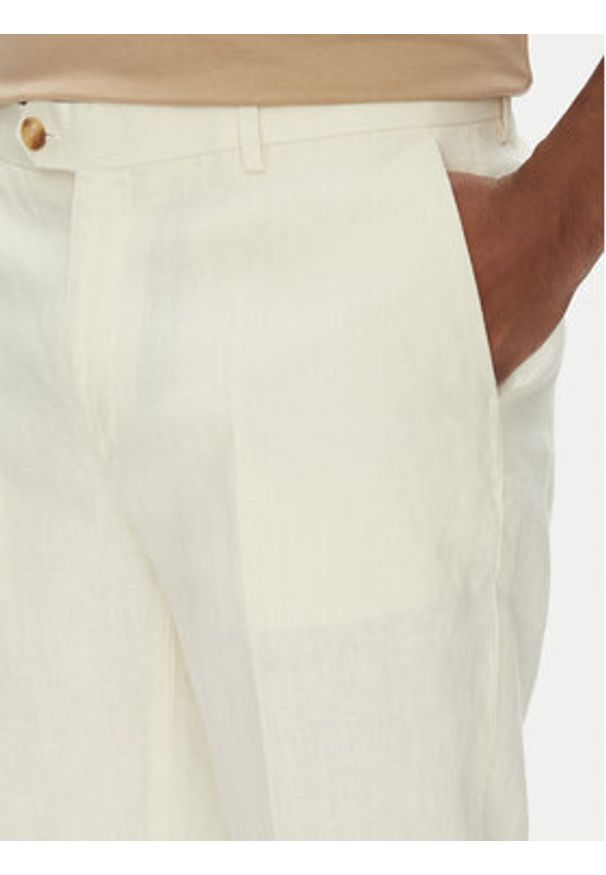 Liu Jo Spodnie materiałowe QA5067 T4346 Beżowy Regular Fit. Kolor: beżowy. Materiał: len
