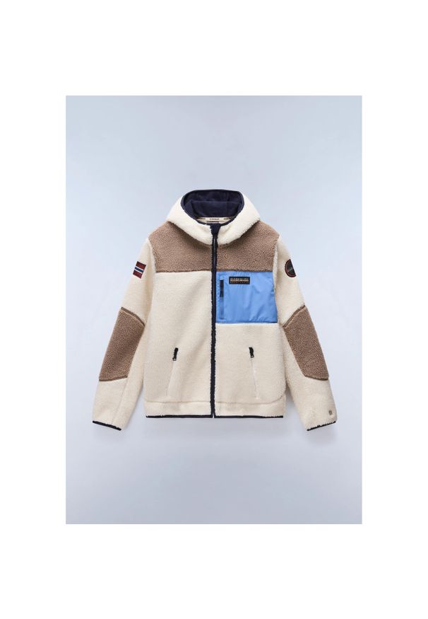 Polar z kapturem Napapijri Yupik 3. Typ kołnierza: kaptur. Kolor: beżowy. Materiał: polar
