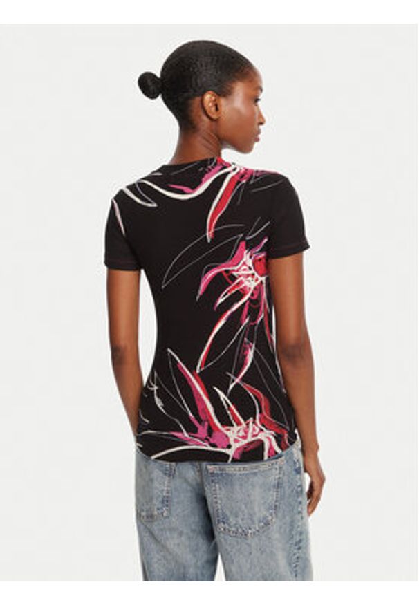 Desigual T-Shirt Lala 25WWTK16 Czarny Regular Fit. Kolor: czarny. Materiał: wiskoza
