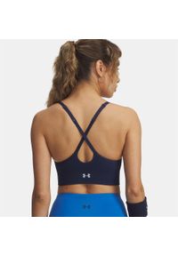 Biustonosz treningowy Under Armour Vanish Seamless Mid Branded. Kolor: niebieski. Sport: fitness