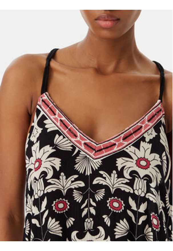 LOLA CASADEMUNT Sukienka letnia LS2616027 Czarny Regular Fit. Kolor: czarny. Materiał: wiskoza. Sezon: lato