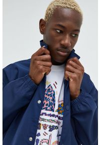 adidas Originals kurtka męska kolor granatowy przejściowa oversize. Kolor: niebieski. Materiał: materiał #4