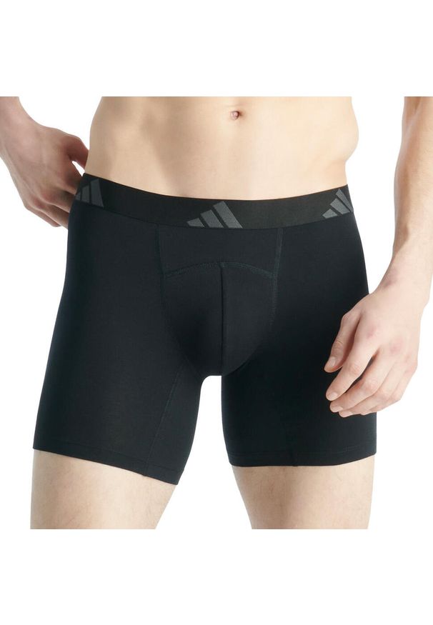 Adidas - Bokserki Active Flex Cotton Ergonomic 6 pak. Kolor: szary. Materiał: bawełna, elastan