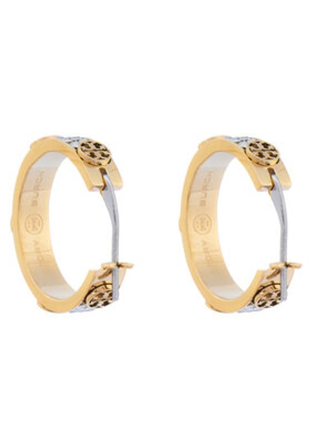 Tory Burch Kolczyki Small Miller Stud Hoop 153688 Złoty. Materiał: metalowe. Kolor: złoty