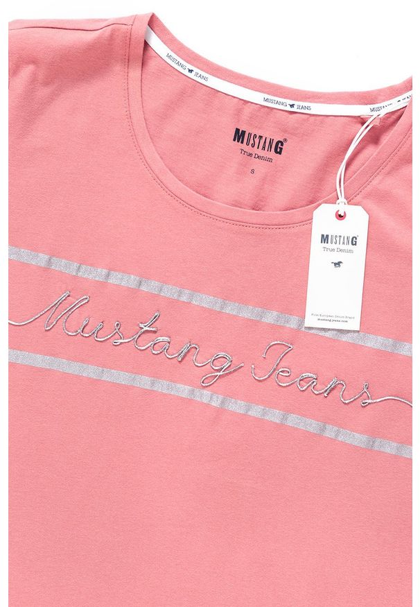 Mustang - MUSTANG T SHIRT DAMSKI Alina C Print Canyon Rose 1008945 8187. Wzór: nadruk