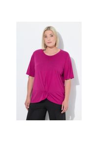 ULLA POPKEN - Damskie Koszulka funkcyjna antybakteryjna okrągły dekolt rękaw 1/2. Kolekcja: plus size. Kolor: różowy. Materiał: wiskoza, poliester, materiał #1