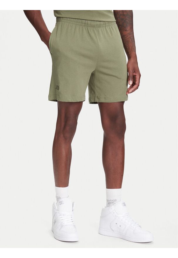 Kappa Szorty sportowe Logo Korpo Cabas 303HZE0 Khaki Regular Fit. Kolor: brązowy. Materiał: bawełna. Styl: sportowy