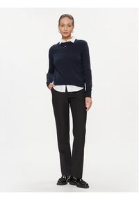 Tommy Jeans Sweter Essential DW0DW17254 Granatowy Regular Fit. Kolor: niebieski. Materiał: bawełna