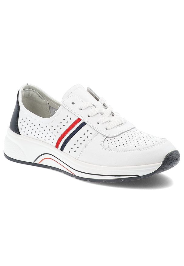 Białe Sneakersy S.Barski Modne Obuwie Damskie. Okazja: na spacer. Kolor: biały. Materiał: jeans, materiał. Sport: turystyka piesza
