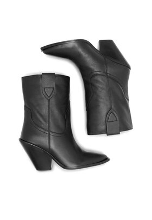 Badura Kowbojki AMADORA-110436 Czarny. Kolor: czarny. Materiał: skóra