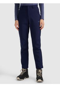 4f - 4F Spodnie trekkingowe softshell membrana 10000 damskie - granatowe XS. Stan: podwyższony. Kolor: niebieski. Materiał: softshell. Technologia: Primaloft. Sport: turystyka piesza, wspinaczka #2