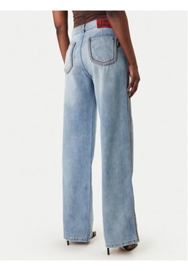 Just Cavalli Jeansy 80PAB5T2 CDWCH Granatowy Straight Fit. Kolor: niebieski