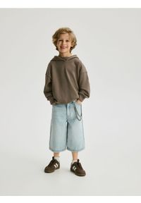 Reserved - Bluza z kapturem - ciemnobrązowy. Typ kołnierza: kaptur. Kolor: brązowy. Materiał: bawełna, dzianina