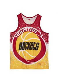 Koszulka męska bez rękawów Mitchell & Ness NBA Houston Rockets Tank Top. Kolor: czerwony, żółty, wielokolorowy. Długość rękawa: bez rękawów. Sport: koszykówka