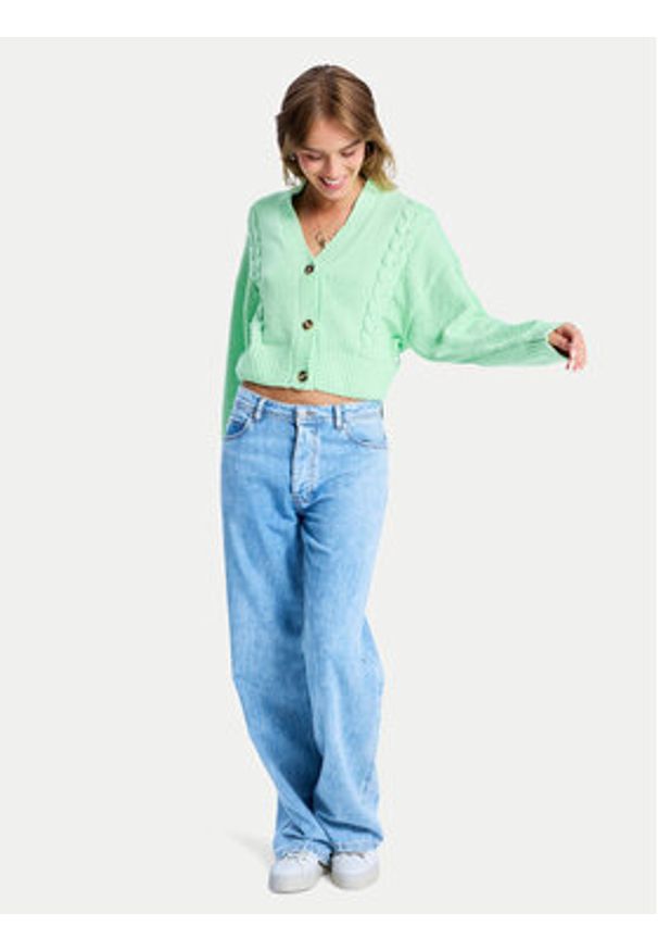 Roxy Kardigan Missing The Sun ERJSW03677 Zielony Regular Fit. Kolor: zielony. Materiał: syntetyk