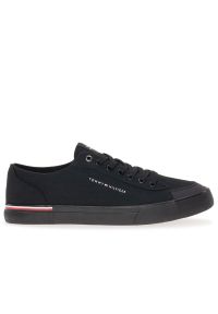 TOMMY HILFIGER - Buty Tommy Hilfiger Corporate Vulc Canvas FM0FM04954-BDS - czarne. Okazja: na co dzień. Kolor: czarny. Materiał: bawełna, poliester, tkanina, guma. Szerokość cholewki: normalna