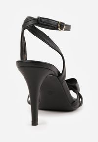 Born2be - Czarne Sandały VICES na Szpilce z Kokardką Rosedust. Okazja: na wesele, na ślub cywilny. Zapięcie: sprzączka. Kolor: czarny. Wzór: aplikacja. Obcas: na szpilce. Styl: klasyczny, elegancki #4