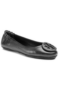 Tory Burch Baleriny Minnie Travel Ballet With Logo 49350 Czarny. Kolor: czarny. Materiał: skóra #6