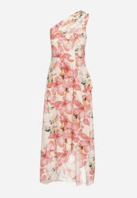 Born2be - Różowa Wiskozowa Kwiatowa Sukienka o Asymetrycznym Kroju Lironia. Okazja: na co dzień. Kolor: różowy. Materiał: wiskoza. Wzór: kwiaty. Sezon: wiosna, lato. Typ sukienki: asymetryczne. Styl: casual, elegancki #7