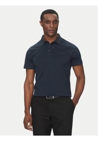 Karl Lagerfeld - KARL LAGERFELD Polo 745001 552200 Granatowy Slim Fit. Typ kołnierza: polo. Kolor: niebieski. Materiał: bawełna