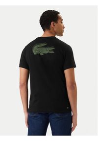 Lacoste T-Shirt TH0003 Czarny Regular Fit. Kolor: czarny. Materiał: syntetyk, bawełna #5