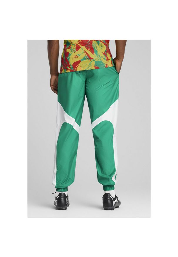Puma - Męskie spodnie przedmeczowe Senegal 2025 PUMA Sport Green White. Kolor: biały, wielokolorowy, zielony. Materiał: dresówka. Sport: piłka nożna