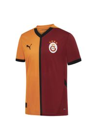 Puma - Męska koszulka domowa Galatasaray SK 24/25 PUMA Red Rhythm Intense Orange. Kolor: czerwony, pomarańczowy, wielokolorowy, żółty. Sport: piłka nożna