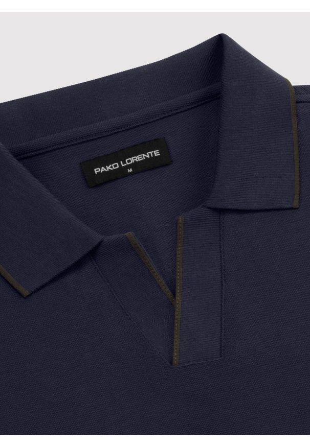 Pako Lorente - PAKO LORENTE - T-shirt polo granatowy. Okazja: na co dzień. Typ kołnierza: polo. Kolor: niebieski, zielony. Materiał: bawełna. Sezon: jesień. Styl: casual