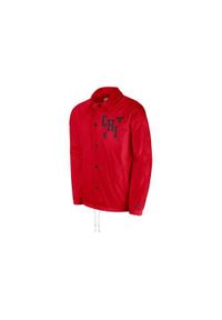 Kurtka uniwersalna męska Nike Nba Chicago Bulls Coach's. Kolor: czerwony. Materiał: syntetyk. Sport: bieganie