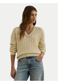 Lauren Ralph Lauren - LAUREN RALPH LAUREN Sweter 200971374002 Beżowy Relaxed Fit. Kolor: beżowy. Materiał: bawełna #1
