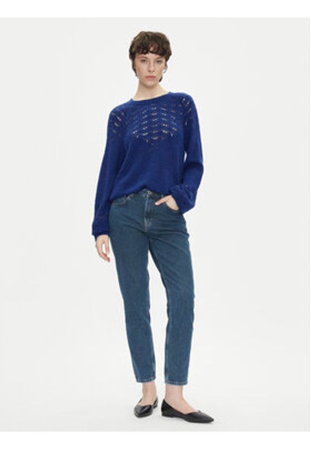 Pepe Jeans Sweter Naina PL702241 Niebieski Regular Fit. Kolor: niebieski. Materiał: syntetyk
