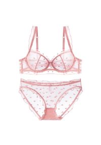 Intica - Zestaw bielizny z koronkowymi detalami na co dzień i specjalne okazje Heajung. Kolor: różowy. Materiał: koronka