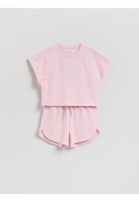 Reserved - Bawełniany komplet - pastelowy róż. Kolor: różowy. Materiał: bawełna #1