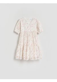 Reserved - Sukienka z haftowanym zdobieniem - wielobarwny. Materiał: dzianina. Wzór: aplikacja, haft #1