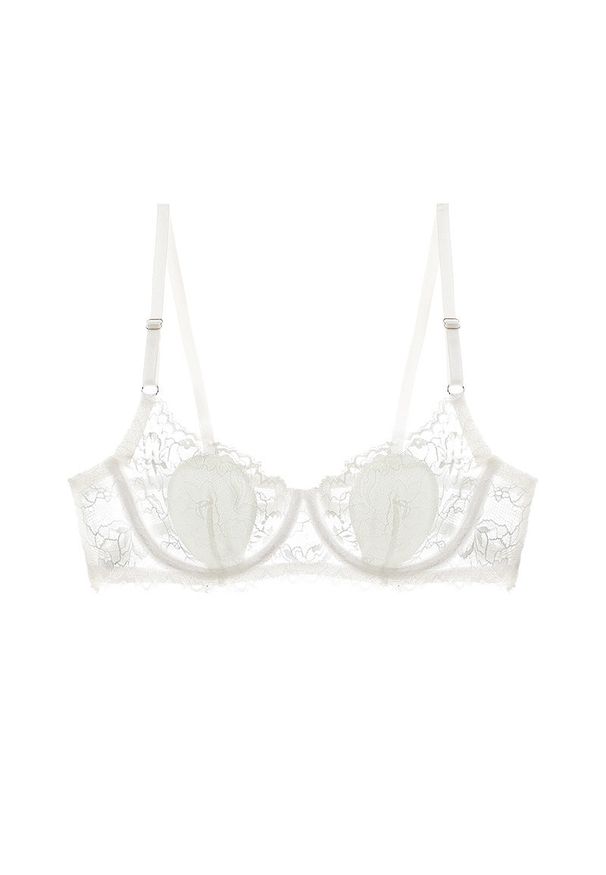 Intica - Biustonosz balkonetka z usztywnieniem i regulowanymi ramiączkami Chrystalla. Kolor: biały. Materiał: tkanina