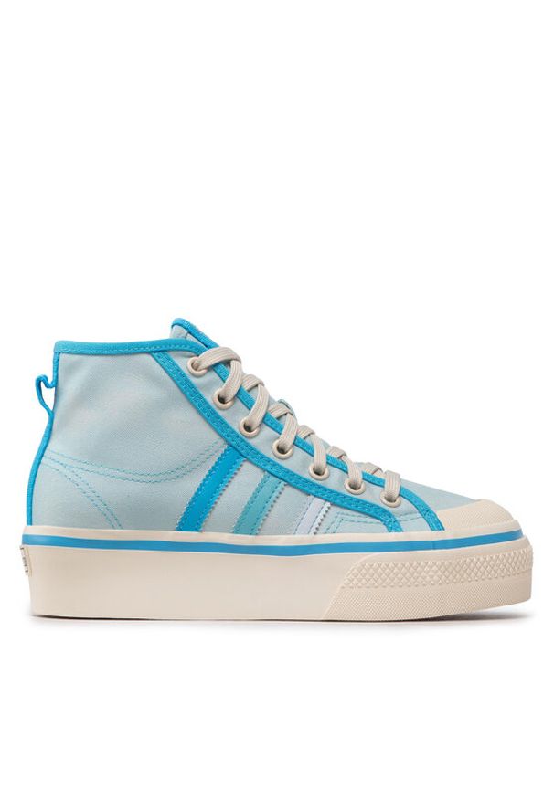 Adidas - adidas Trampki Nizza Platform Mid GX4604 Niebieski. Kolor: niebieski. Materiał: materiał. Obcas: na platformie