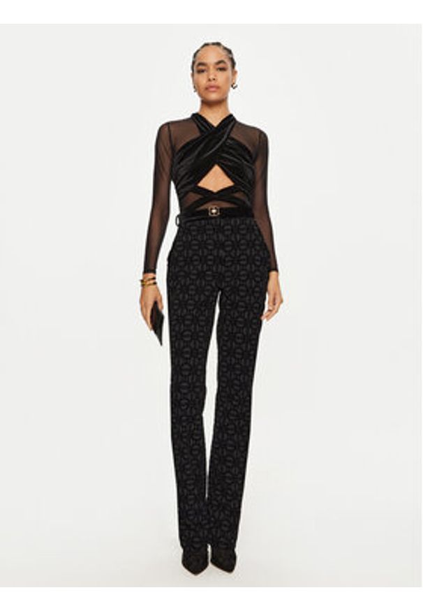 Elisabetta Franchi Spodnie materiałowe PA-051-47E2-V430 Czarny Regular Fit. Kolor: czarny. Materiał: syntetyk