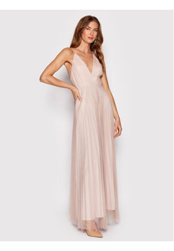 Liu Jo Sukienka wieczorowa CF2045 J1858 Różowy Regular Fit. Kolor: różowy. Materiał: syntetyk. Styl: wizytowy