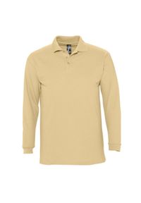 SOL'S - Koszulka Polo Z Długim Rękawem Dla Dorosłych Unisex Winter II. Okazja: na co dzień. Typ kołnierza: polo. Kolor: beżowy. Długość rękawa: długi rękaw. Długość: długie. Styl: casual #1