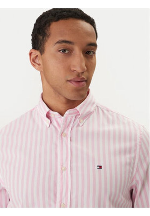 TOMMY HILFIGER - Tommy Hilfiger Koszula MW0MW42440 Różowy Regular Fit. Kolor: różowy. Materiał: bawełna