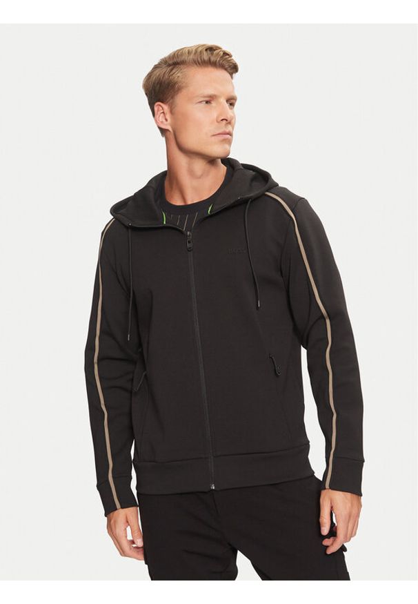 BOSS - Boss Bluza 50523912 Czarny Regular Fit. Kolor: czarny. Materiał: syntetyk, bawełna