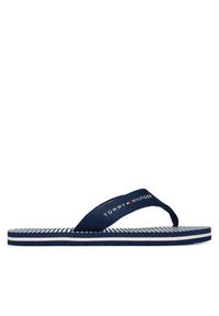 TOMMY HILFIGER - Tommy Hilfiger Japonki Th Ithaca Stripe Summer Sandal FW0FW09192 Granatowy. Kolor: niebieski. Materiał: materiał #6