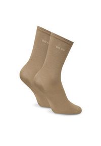 BOSS Zestaw 2 par wysokich skarpet unisex 50543398 Beżowy. Kolor: beżowy. Materiał: bawełna, materiał